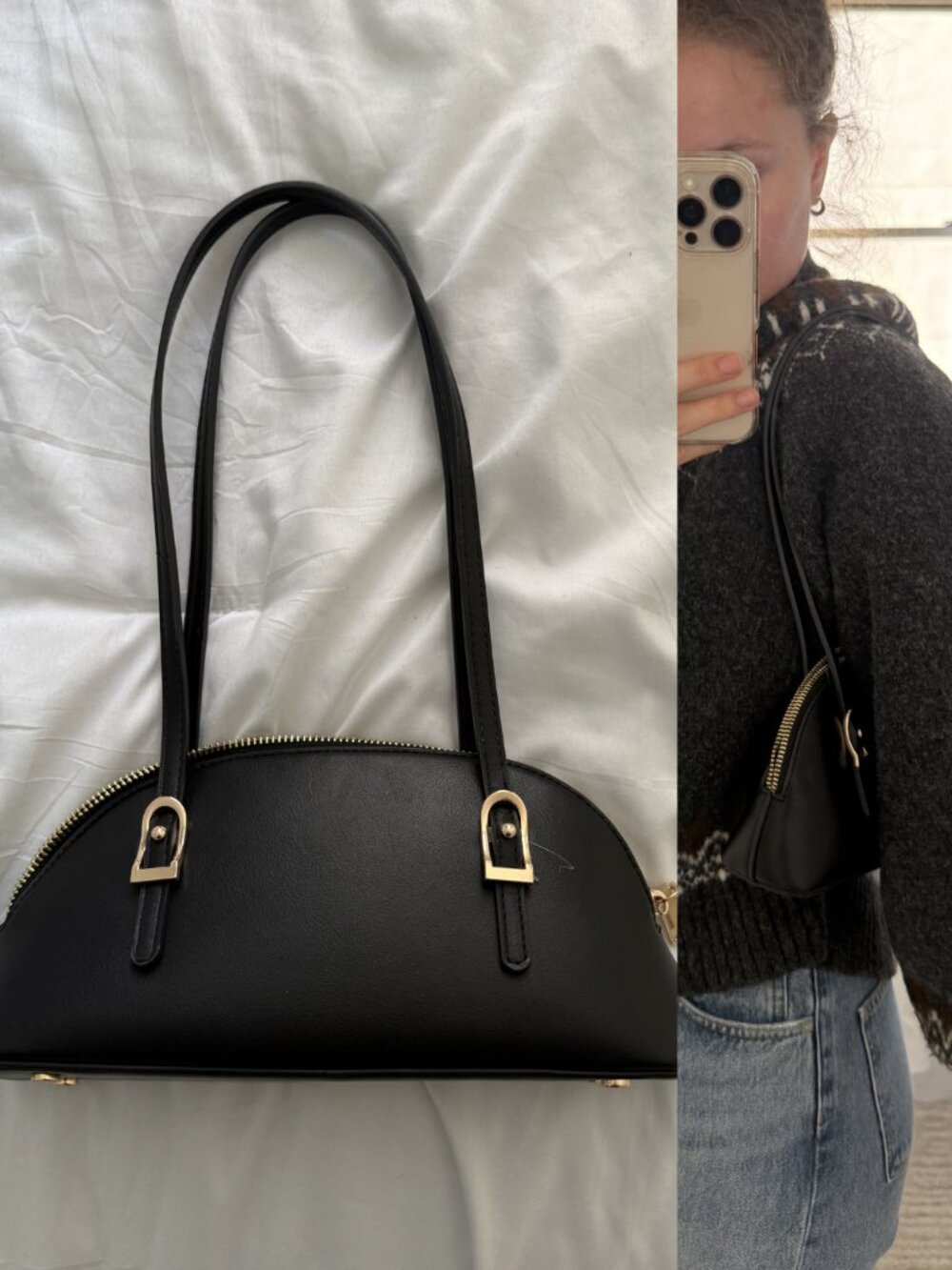 Princess Polly Long Strap Black Shoulder Bag